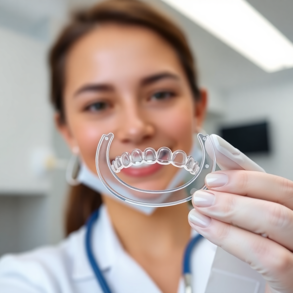 patient showing clear aligners